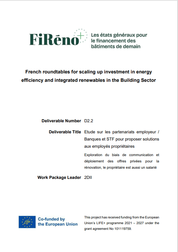 Etude sur les partenariats employeur / Banques et STF pour proposer des solutions aux employés propriétaires - Sustainable Finance Observatory Etude sur les partenariats employeur / Banques et STF pour proposer des solutions aux employés propriétaires